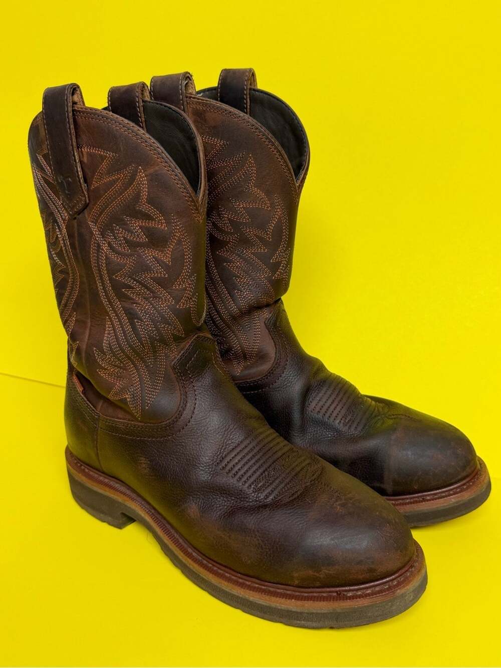 Tecovas Men's Longhaul Tobacco Composite Toe Waterproof Work Boots Size 9 D